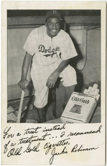1948 Jackie Robinson Old Gold Promo Card with Mailing Envelope